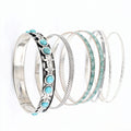 Boho Turquoise Mulit-Layer Statement Bracelet Set 6W6JBR619