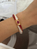 Chunky Colorful Enamel Gold Plated Bangle Bracelet 6W6JBR608