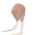 Vintage Pearl Tassel Hollow Out Crochet Beanie Hat MK2CK6W6HAT57