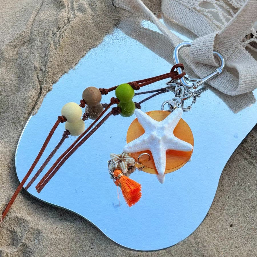 Beaded Rope Braided Starfish Pendant Bag Charm 6W10BBC335