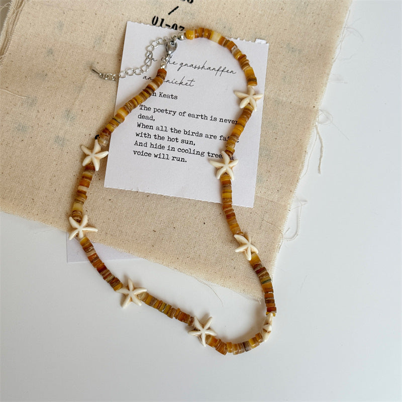 Vintage Starfish Beaded Necklace - DippedShop Wholesale - #7763
