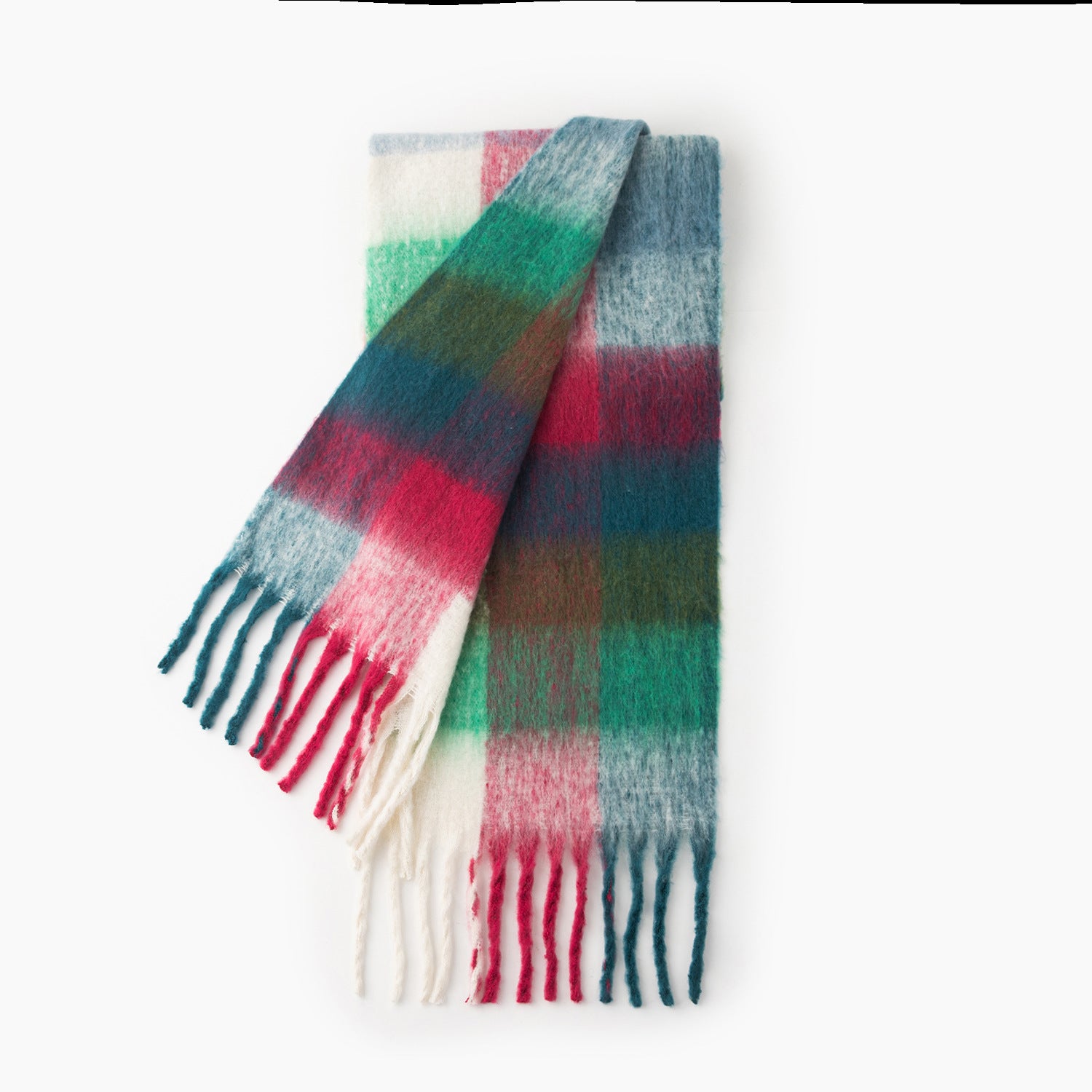 Colorful Plaid Tassel Warm Scarf 6W6NSW275