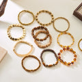Boho Style Wooden Beaded Layered Elastic Bracelet 6W6JBR504