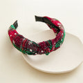 Christmas Plaid Snowflake Print Knotted Headband 6W6HBD359