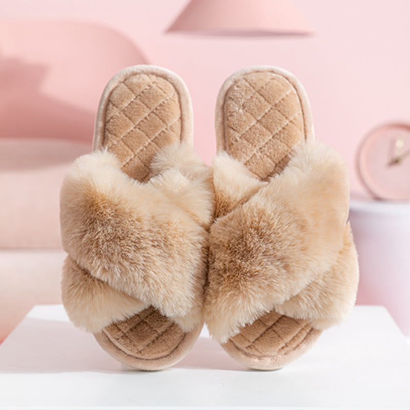 Fuzzy Plush Indoor Slippers - DippedShop Wholesale - #1091