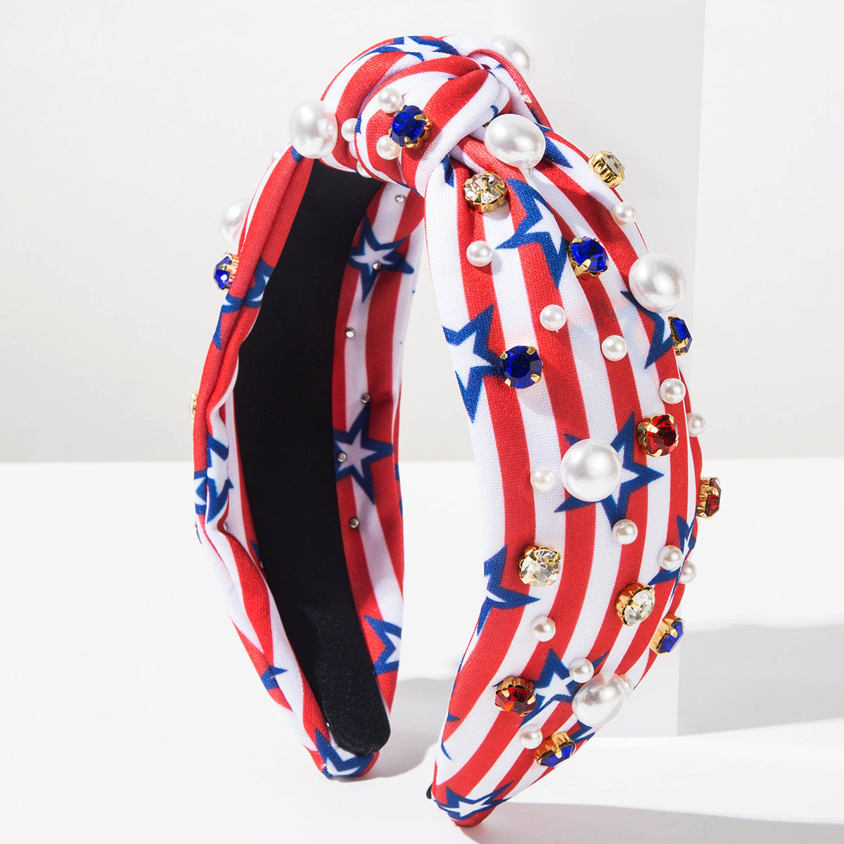 Trendy American Flag Pattern Diamonds Hair Band 8AS6HBD57T
