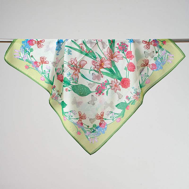 Flower Print Square Scarf - DippedShop Wholesale - #5683