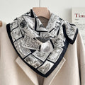 Stylish Letters Print Square Silk Scarf 6W6NSI199