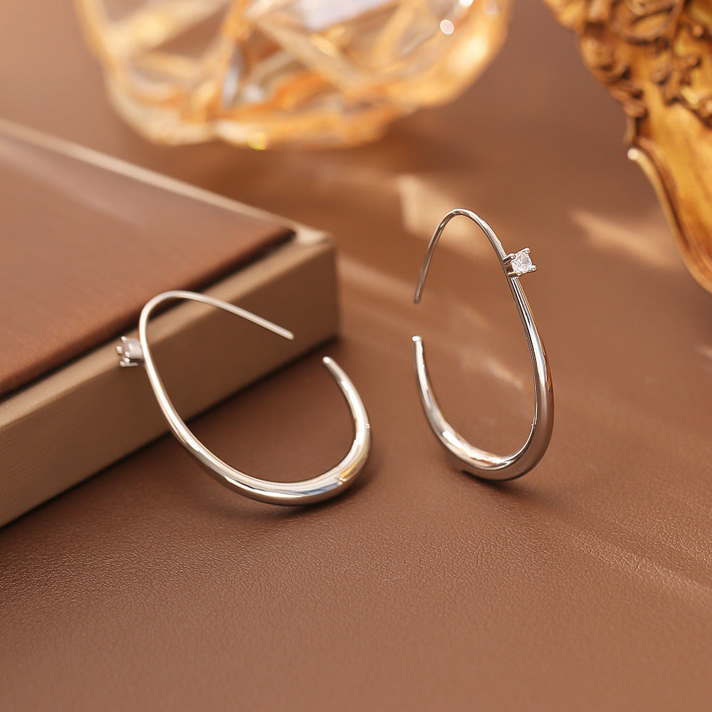 Simple Gold Plated C-Shape Hoo - DippedShop Wholesale - #0083