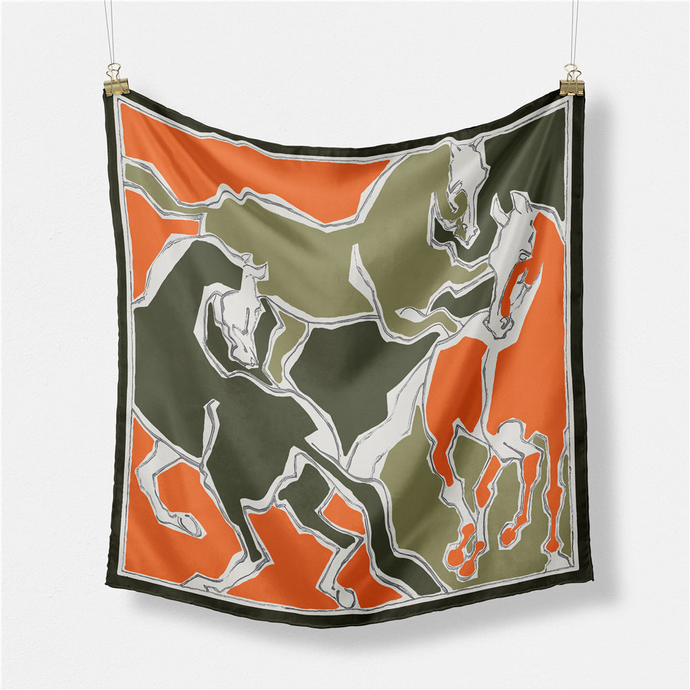 Abstract Silk Square Scarf - DippedShop Wholesale - #8643