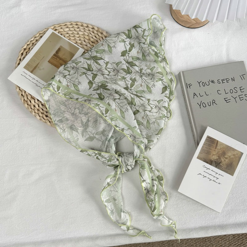 Fashion Leaf Print Waist Belt Silk Scarf MK2BLW6W6NSI53