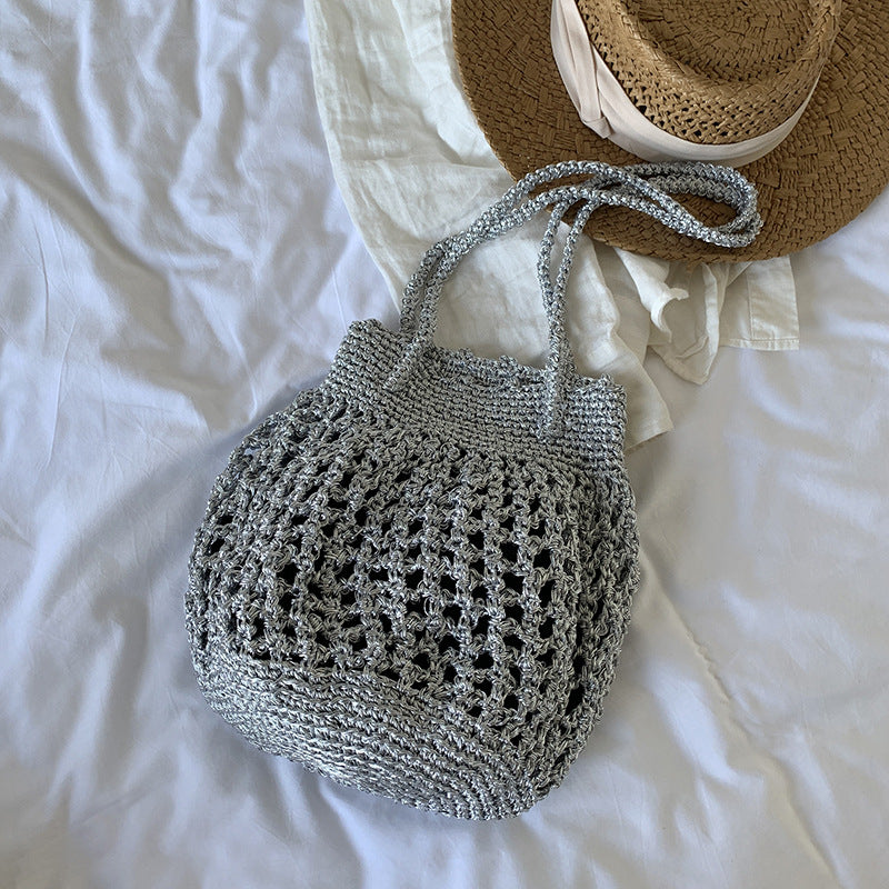 Stylish Solid Color Hollow Handmade Underarm Bag 8CW6BBG527L