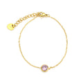 Fashion Gold Plated Cubic Zirconia Chain Bracelet 6W6JBR517