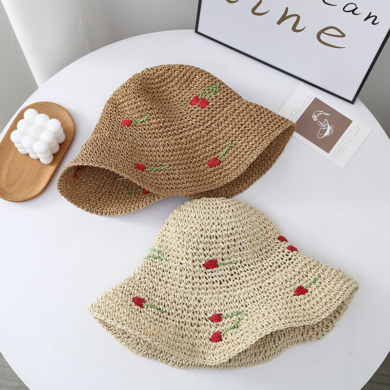 Cherry Crochet Foldable Hat - DippedShop Wholesale - #6227