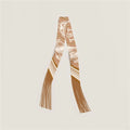 Simple Striped Print Tassel Silk Scarf 6W6NSI247