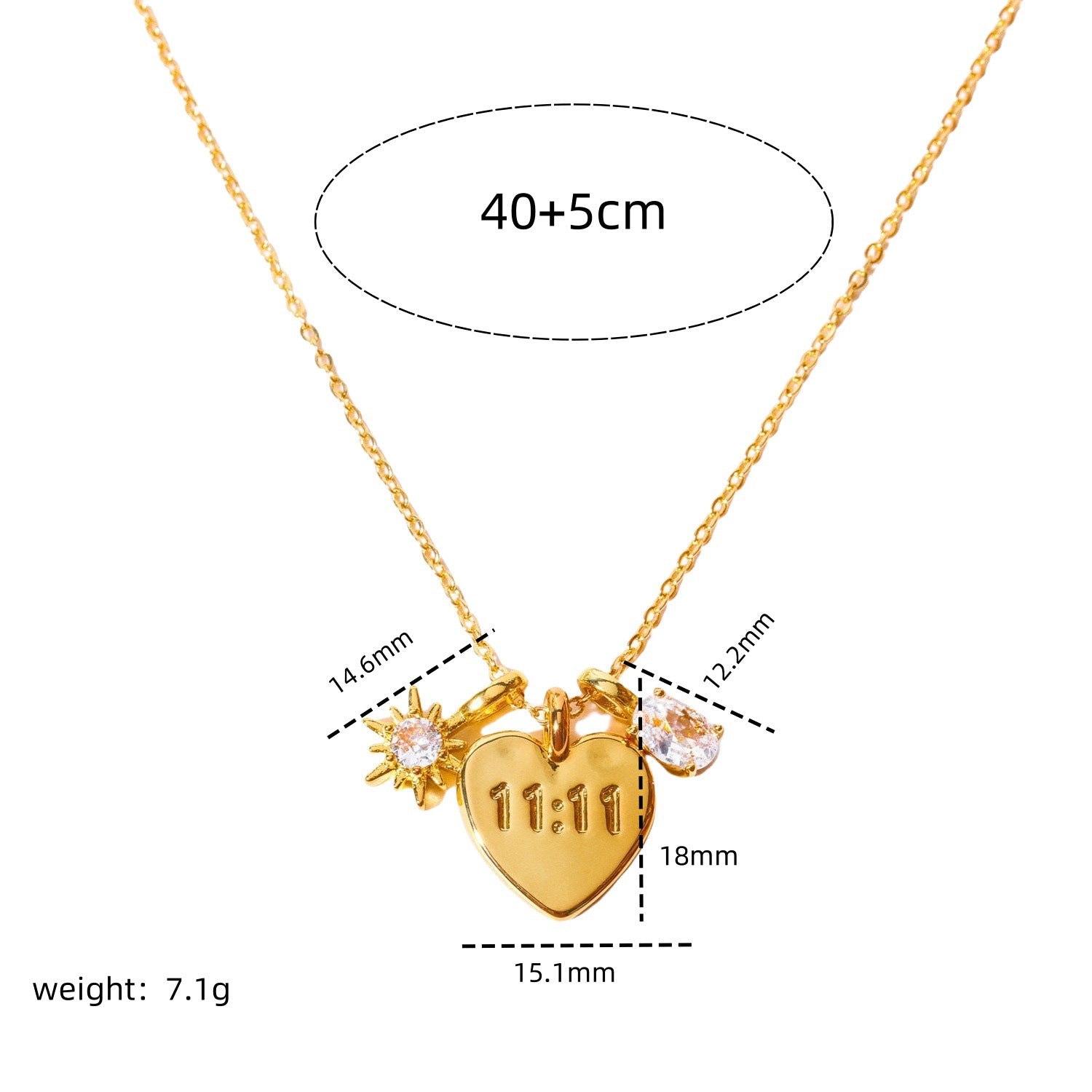 Gold Plated Heart Necklace - DippedShop Wholesale - #8883