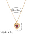 Retro Floral Print Oval Pendant Chain Necklace 6W6JNC412L