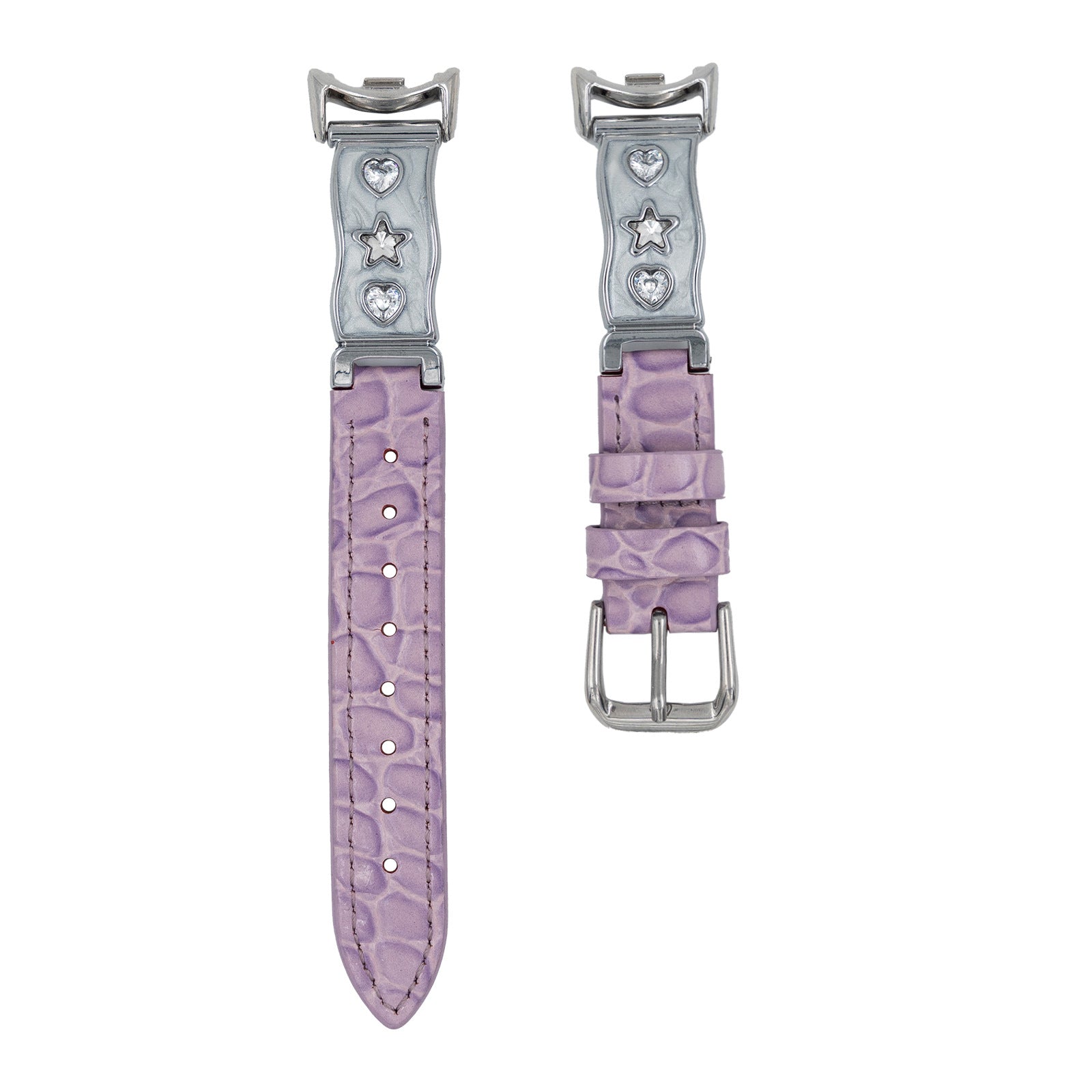 Stylish Heart Star Rhinestones PU Watch Band 6JWA117