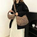 Vintage Leopard Print Ruched Puffer Cloud Bag 6W10BBG1803