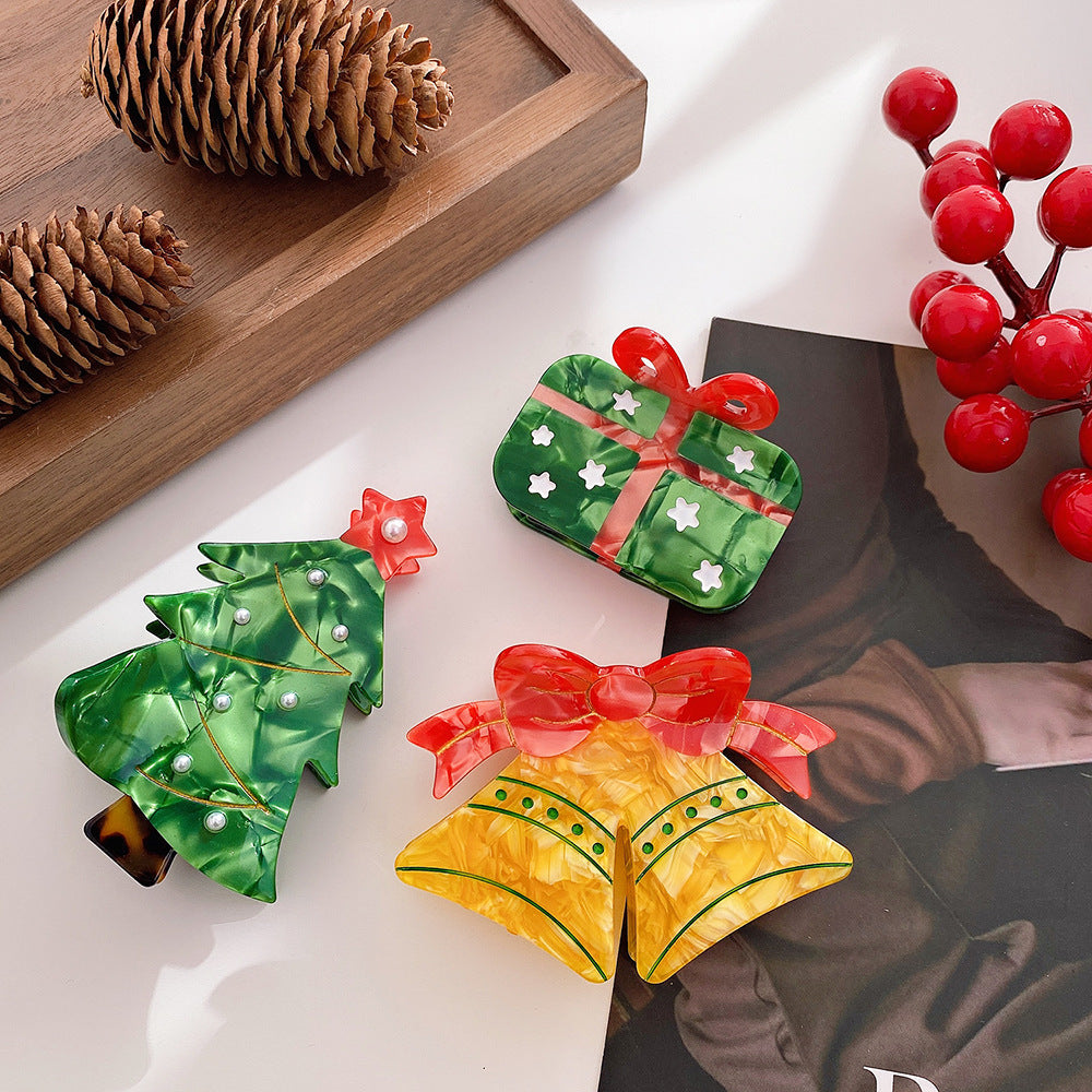 Cute Jingle Bell Christmas Tree Hair Clip DP25G615