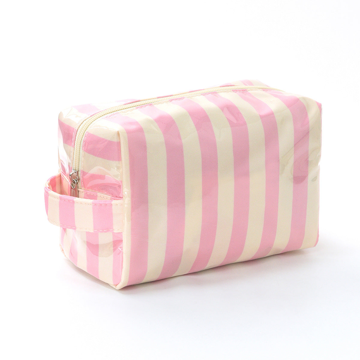 Simple Color Block Striped PVC Cosmetic Bag MK2BLW6C5CO07