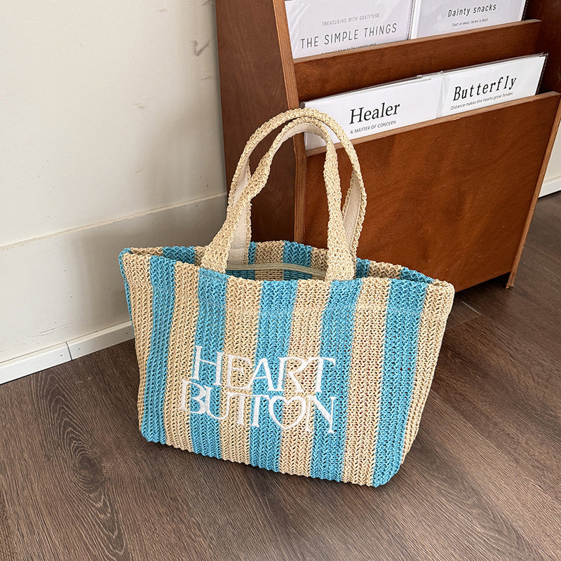 Stylish Hand Made Letters Embroidery Tote Bag 8CW6BBG521L