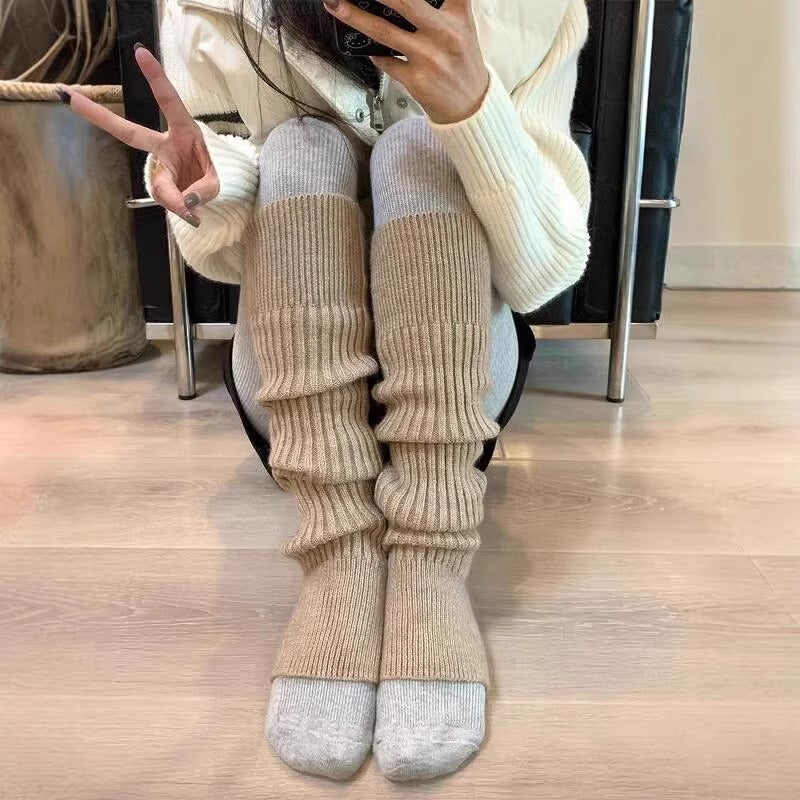 Knit Over Knee Footless Socks  Warm Leg Warmers 6W8FSO850
