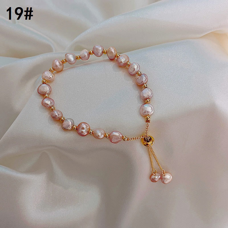 Stylish Gold Plated Freshwater Pearl Bracelet 6W6JBR714