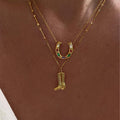 Creative Gold Plated Boot Pendant Choker Necklace 6W6JNC641