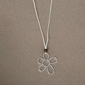 Simple Flower Heart Pendant Chain Necklace 6W6JNC439
