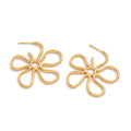 Vintage Gold Flower Dangle Earrings - DippedShop Wholesale - #9539