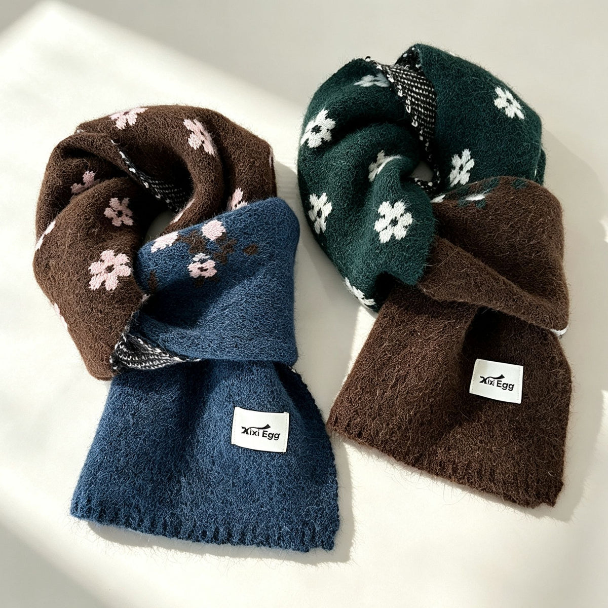Floral Print Knit Scarf - DippedShop Wholesale - #9315