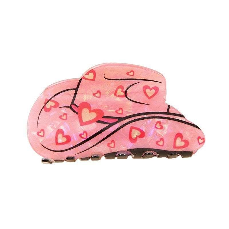 Sweet Hat Shape Cherry Print Hair Clips 8AS6HCP71L
