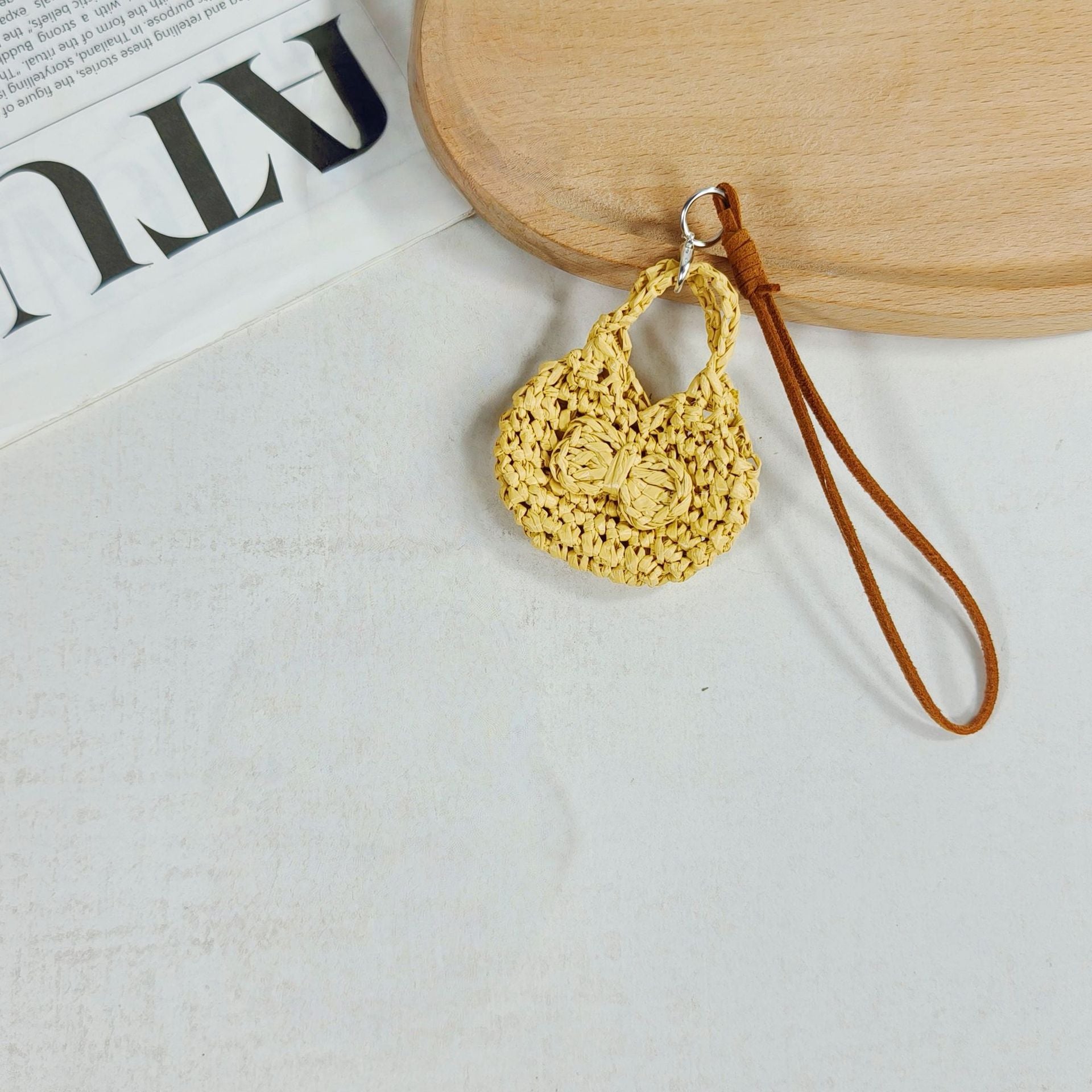 Casual Hand-Crocheted Mini Keychain Bag Charm 6W10BBC349