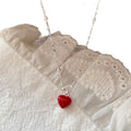 Sweet Red Heart Pendant Chain Necklace 6W6JNC428