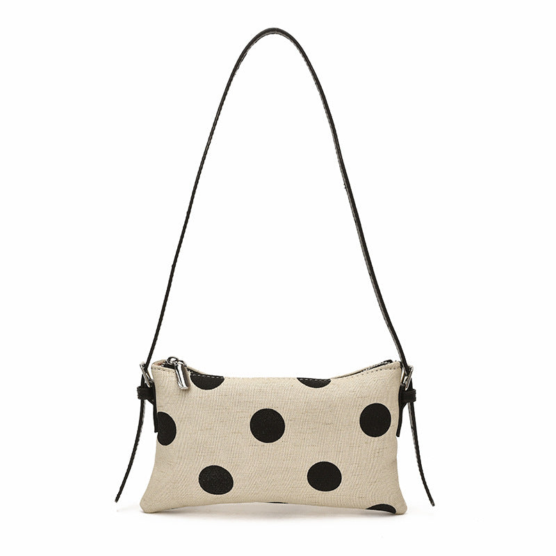 Vintage Polka Dots Canvas Shoulder Bag 6W10BBG1354