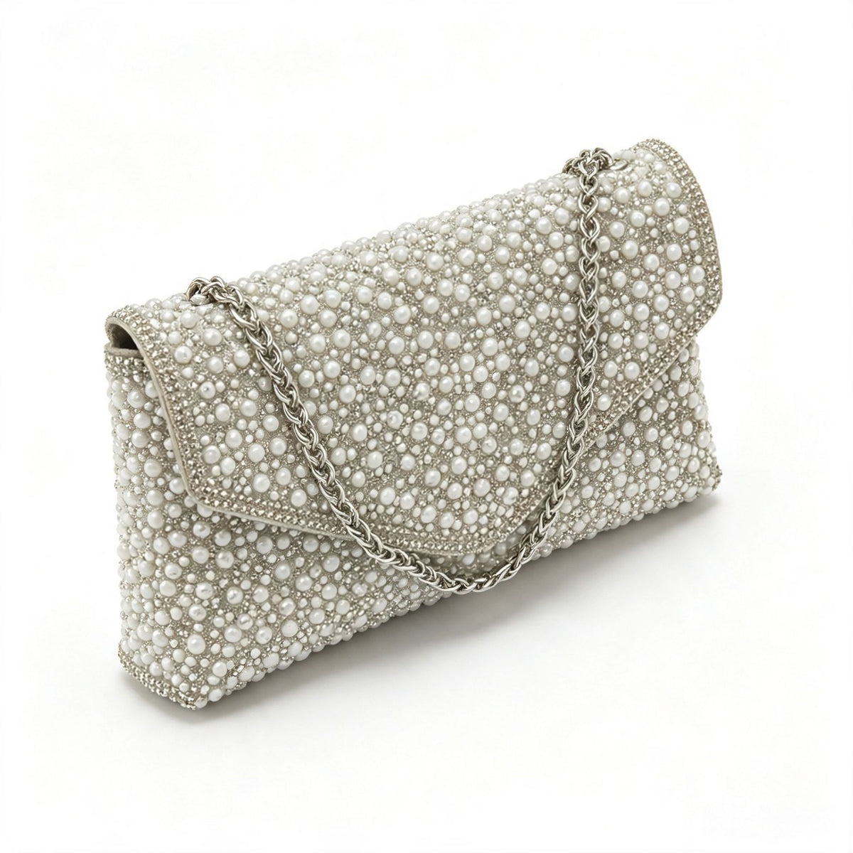 Elegant Pearl Square Evening Purse Handbag 6W10BBG1972