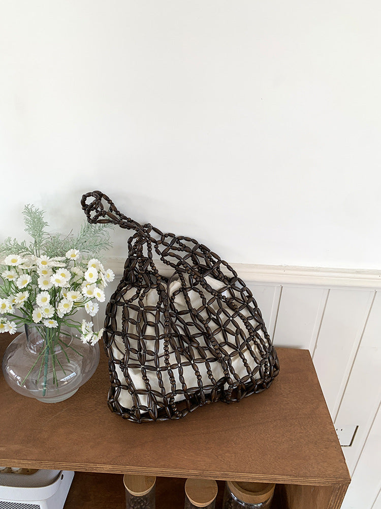 Wooden Beaded Tote Bag - DippedShop Wholesale - #0643
