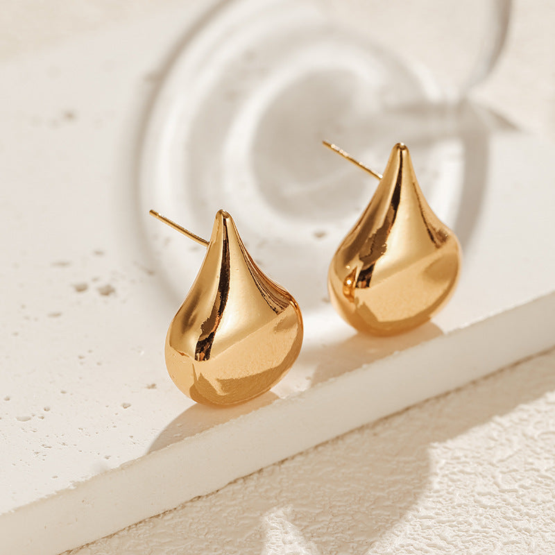 Simple Smooth Drop Stud Earrings DPJE1271