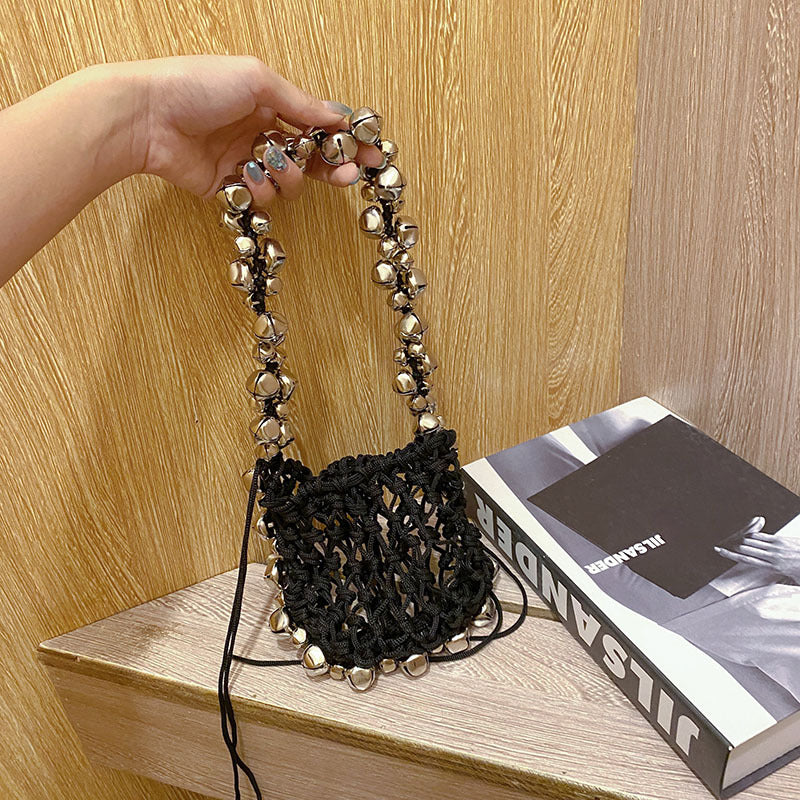Stylish Hand Woven Hollow Bells Shoulder Bag 8CW6BBG513T
