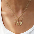 Simple Gold Plated Zirconia Tennis Racket Necklace 6W6JNC394L