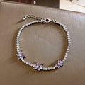 Vintage Butterfly Charm Cubic Zirconia Chain Bracelet 6W6JBR495