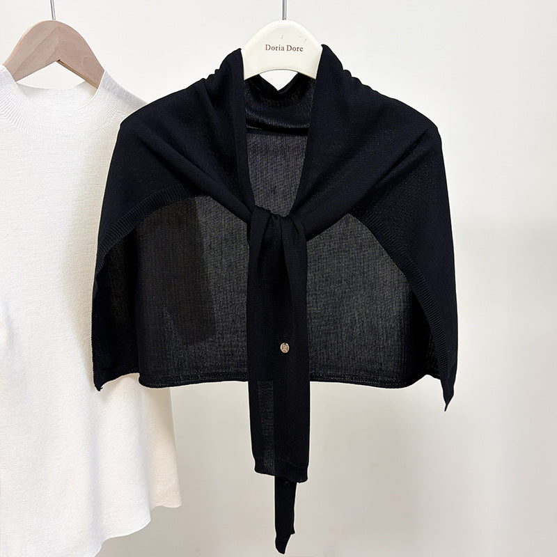 Elegant Solid Color Knit Shawl Wrap 6W6NSC55