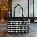 Trendy Hand-Woven Color Contrast Beach Handbag 8PU6BBG433T