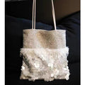 Elegant White Feather Sequin Tote Shoulder Bag 6S10BBG1468