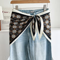 Minimalist Striped Cashew Waist Belt Silk Scarf MK2BLW6W6NSI70