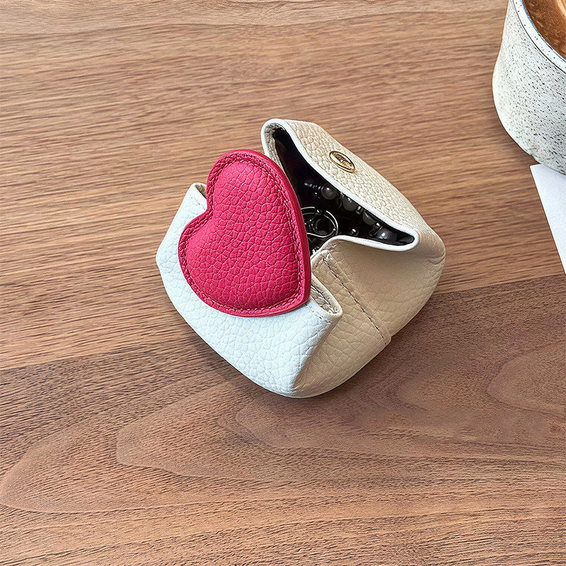 Cute Mini Heart Portable Jewelry Organizer Pouch 6W13HSJ119