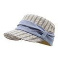 Striped Bow Foldable Wide Brim Hat 6W6HAT791