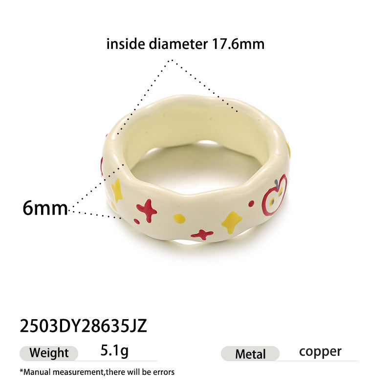 Cute Polka Dots Bowknot Enamel Ring 6W6JRG251
