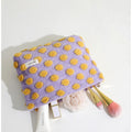 Waffle Plush Color Block Cosmetic Bag - DippedShop Wholesale - #1859